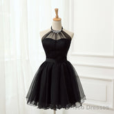 Cute Little Black Short Halter Short 2025 Prom Dresses