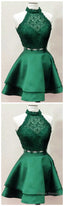 Homecoming Dresses, Emerald Homecoming Dresses, Two Piece Homecoming Dress