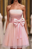 Strapless A Line 2023 Simple Cheap Short Formal Prom Dress