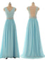 Lace Prom Dresses, Blue Prom Dress, Modest Prom Gown Light Blue Prom Gown Evening Dress, Backless Evening Gowns Party Gowns