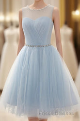 Tulle Short Charming Short Light Blue Cute Formal Prom Dress