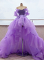 Purple Organza Prom Dress