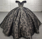 Quinceanera Black Off-the-Shoulder Ball Gown Dress