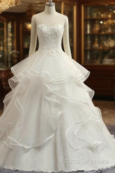 Real Photo Ivory A-Line Wedding Dress