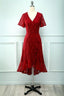 Red Lace Party Dress , Charming Short Homecoming Dresses