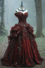 Retro Ball Gown Sweetheart Long Evening Dress Off Shoulder Prom Dresses