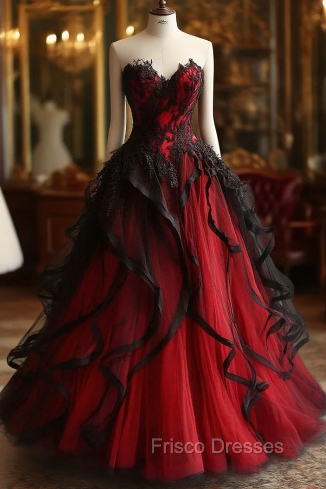 Retro Ball Gown Sweetheart Tulle Red Party Dress Black Formal Prom Dre Frisco Dresses Retro Ball Gown Sweetheart Tulle Red Party Dress Black Formal Prom Dre Frisco Dresses