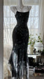 Retro Beautiful Shoulder Strap Beaded Chiffon Irregular Skirt Prom Dress