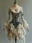 Retro Lace Long Sleeves Sexy Short Party Dress Homecoming Dress