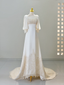 Romantic Wedding Gown Bridal Dress A Line Square Neck Satin Wedding Dress Ivory Wedding Dresses Modest Wedding Gowns