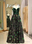 Satin Spaghetti Straps Fleece & Embroidery Evening Dress