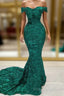 Sequin Off The Shoulder Formal Prom Dress