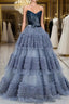 Sexy Ball Gown Sweetheart Neckline Gray Tulle Formal Dress Formal Prom Dress