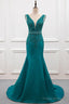 Sexy Mermaid Deep V-Neck Beading Evening Dresses