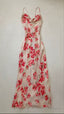 Sexy Mermaid Prom Gown With Straps Floral Pink Prom Dresses