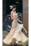 Sexy Mermaid Spaghetti Straps Ivory Long Prom Dresses Night Dress Birthday Outfits