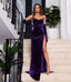 Sexy Mermaid Strapless Long Grape Prom Dress With Gloves