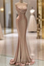 Sexy Rose Gold Mermaid Spaghetti Straps Maxi Long Formal Prom Dress Online