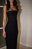 Sexy Sheath Strapless Sequin Floor Length Black Evening Dress Prom Dresses