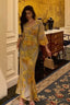 Sexy Sheath V Neckline Floral Yellow Slit Prom Dresses Birthday Outfits Evening Gown