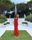Red Backless Long Prom Dress With Ruffle