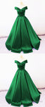 Sexy V Neck Off The Shoulder Satin Ball Gown Prom Dress Beaded Sashes