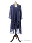 Sheath Chiffon Navy Blue Mother Of The Bride Dresses With Jacket