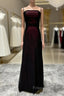 Sheath Spaghetti Straps Tulle Long Formal Prom Dress With Silt