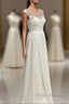 Sheer Cap Sleeve Open Back Wedding Dress