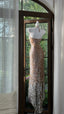 Shiny Halterneck Large Sequined Slit Mermaid Prom Dress