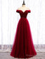 Shop Scoop Cap Sleeves See Through Sequin Tulle Burgundy Prom Dress Under 119