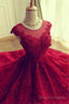 Short homecoming Dress, Lace Dress, Red Sexy Party Dress
