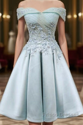 Short Off Shoulder Formal Prom Homecoming Dress Lace Embroidery