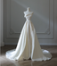Simple And Elegant White Satin A-Line Wedding Dress