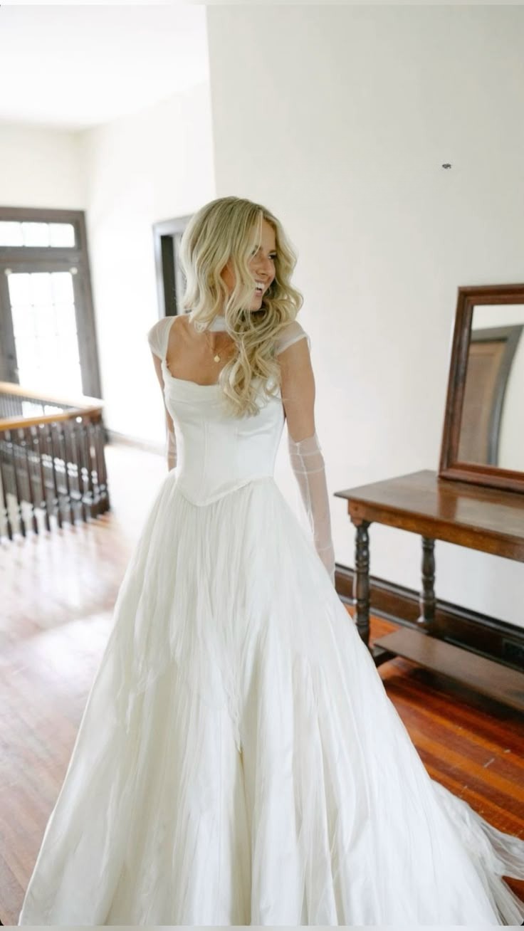 Simple Classic White A Line Strap Satin Tulle Long Prom Dress Wedding