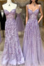Simple Long Purple Lace Formal Prom Dress Formal Dress