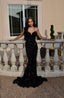 Simple Mermaid Black Sequin Prom Dresses 22Th Birthday Outfit