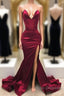 Simple Sweetheart Burgundy Evening Dress, Burgundy Formal Prom Dress