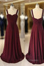 Simple Sweetheart Burgundy Long Formal Prom Dress, Burgundy Evening Dress
