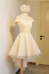 Simple Sweetheart Off Shoulder High Low Party Dress Homecoming Dress