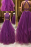 Simple two pieces tulle long Formal Prom Dresses, tulle evening Dresses