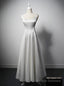 Simple White Satin Straps Ankle Length Wedding Dress