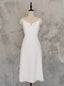 Simple White Spaghetti Straps Short Wedding Dress