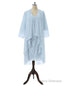 Sky Blue Sheath Chiffon Embroidery Mother Of The Bride Dresses