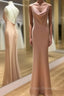 Sleeveless Cowl Neck Long/Floor-Length Sheath/Column Charmeuse Evening Dress