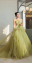 Spaghetti Straps A-Line Wedding Dresses, Tulle Wedding Prom Dresses
