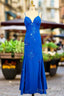 Spaghetti Straps Gorgeous A-line Ocean Blue Prom Dresses Long Evening Dresses 21th Birthday Outfits