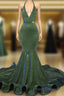 Sparkly Mermaid Halter Ruffles Formal Prom Dress