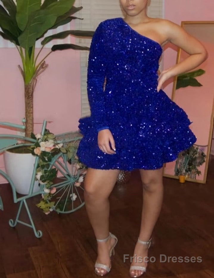 Sparkly Sequin Cocktail Dresses Short A Line One Shoulder African Wome Frisco Dresses Sparkly Sequin Cocktail Dresses Short A Line One Shoulder African Wome Frisco Dresses