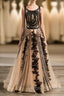 Special A-Line/Princess Crew Sleeveless Applique With Beading Organza Floor-Length Wedding Dress